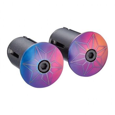 TAPONES MANILLAR SUPACAZ ANODIZADOS STAR PLUGZ OIL SLICK                                        data-full-size-image-url=